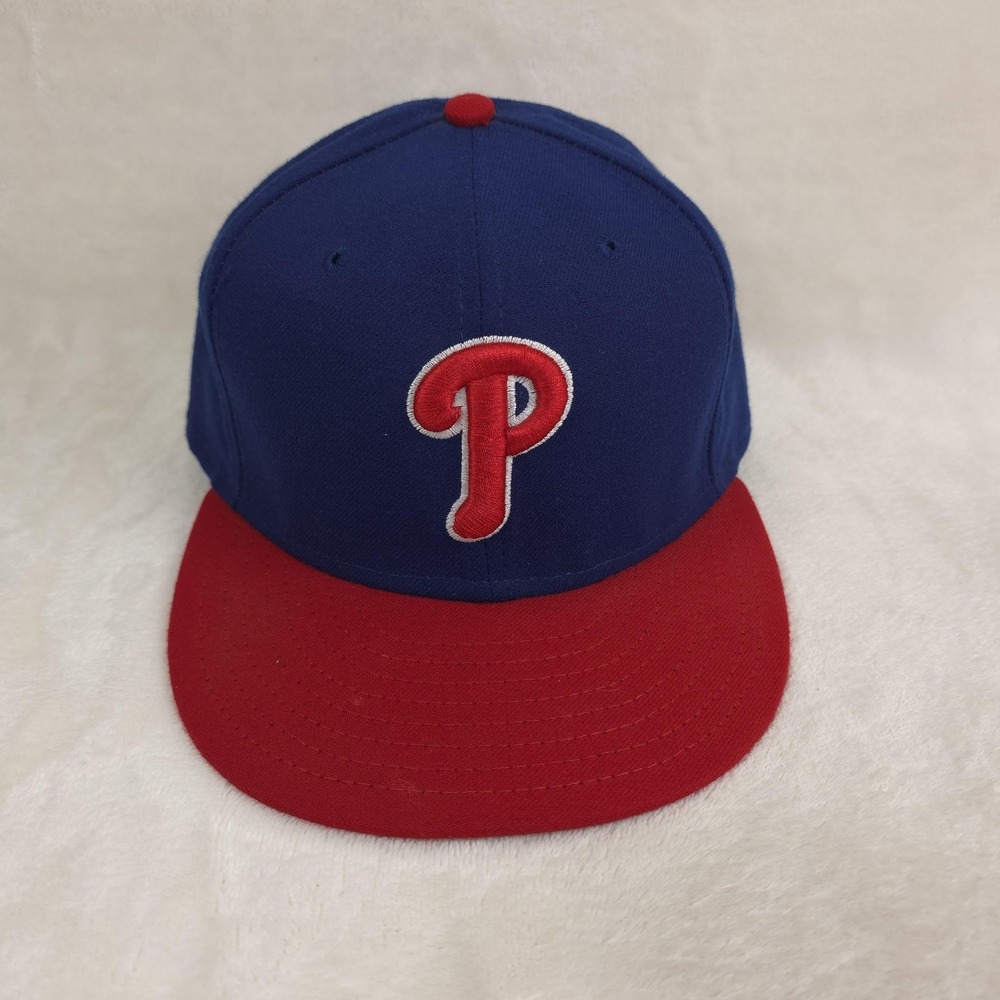 Philadelphia Phillies Hat Players Cap Fitted 7 1/2 Blue MLB Baseball New Era Men